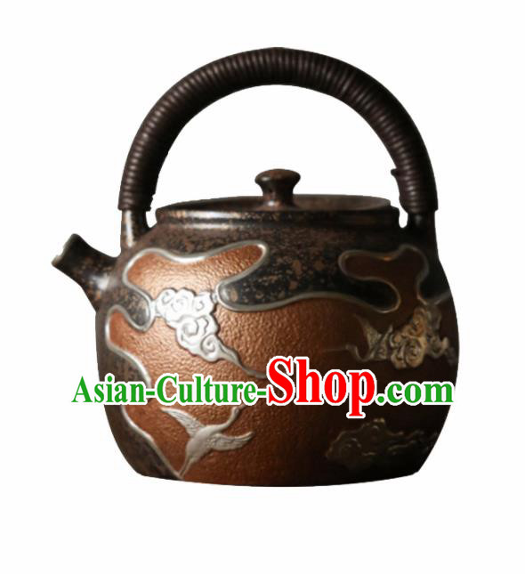 Traditional Chinese Handmade Kung Fu Zisha Teapot Brown Enameled Clay Pottery Teapot Traditional Chinese Handmade Kung Fu Zisha Teapot Brown Enameled Clay Pottery Teapot