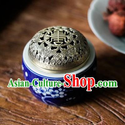 Chinese Classical Handmade Jingdezhen Shi Enamel Censer Wedding Porcelain Ceramics Incense Burner