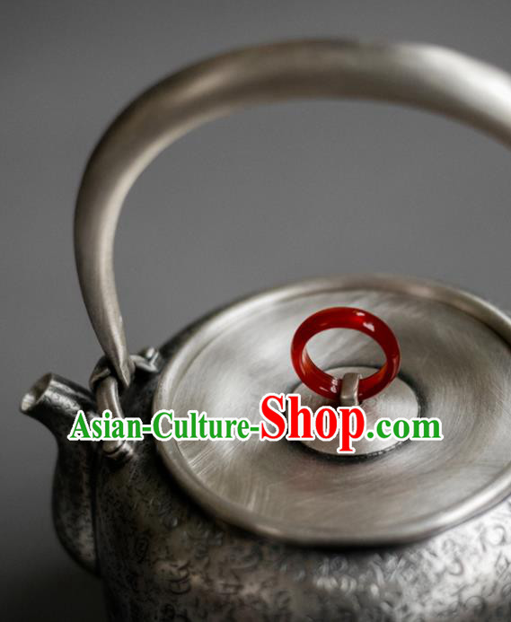 Traditional Chinese Handmade Kung Fu Teapot Silver Carving Teapot Traditional Chinese Handmade Kung Fu Teapot Silver Carving Teapot