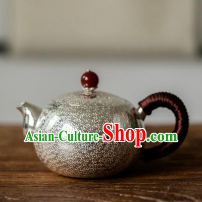 Traditional Chinese Handmade Kung Fu Teapot Silver Agate Tea Kettle