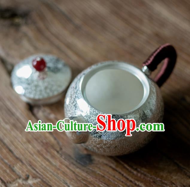 Traditional Chinese Handmade Kung Fu Teapot Silver Agate Tea Kettle Traditional Chinese Handmade Kung Fu Teapot Silver Agate Tea Kettle