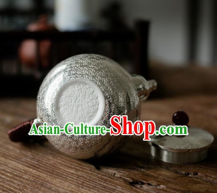 Traditional Chinese Handmade Kung Fu Teapot Silver Agate Tea Kettle Traditional Chinese Handmade Kung Fu Teapot Silver Agate Tea Kettle