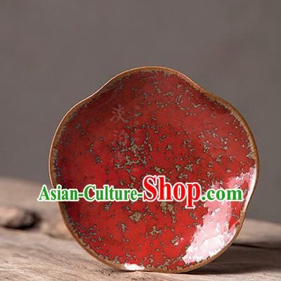 Chinese Classical Handmade Jingdezhen Shi Red Enamel Teatray Porcelain Ceramics Teaboard