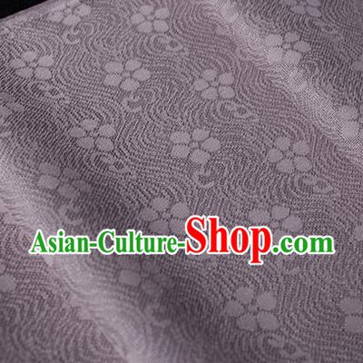 Traditional Chinese Dark Purple Silk Fabric Classical Plum Blossom Pattern Silk Cloth
