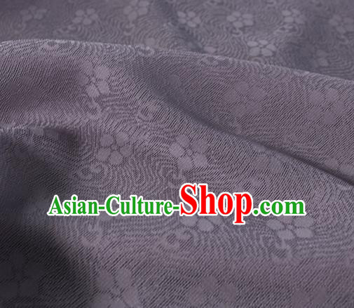 Traditional Chinese Dark Purple Silk Fabric Classical Plum Blossom Pattern Silk Cloth