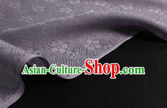 Traditional Chinese Dark Purple Silk Fabric Classical Plum Blossom Pattern Silk Cloth