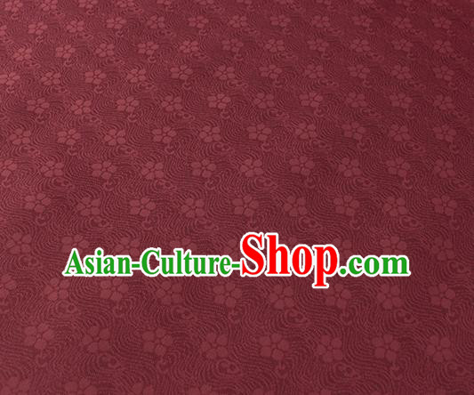 Traditional Chinese Wine Red Silk Fabric Classical Plum Blossom Pattern Silk Cloth Traditional Chinese Wine Red Silk Fabric Classical Plum Blossom Pattern Silk Cloth