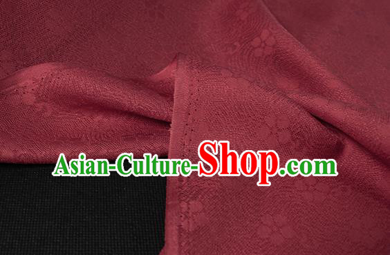 Traditional Chinese Wine Red Silk Fabric Classical Plum Blossom Pattern Silk Cloth Traditional Chinese Wine Red Silk Fabric Classical Plum Blossom Pattern Silk Cloth