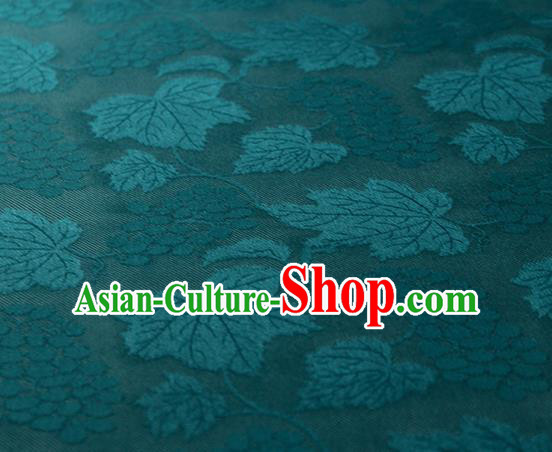 Traditional Chinese Classical Grape Pattern Deep Green Silk Fabric Ancient Hanfu Silk Cloth Traditional Chinese Classical Grape Pattern Deep Green Silk Fabric Ancient Hanfu Silk Cloth