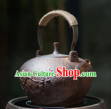 Traditional Chinese Handmade Kung Fu Pottery Teapot Red Clay Carving Tea Kettle Traditional Chinese Handmade Kung Fu Pottery Teapot Red Clay Carving Tea Kettle