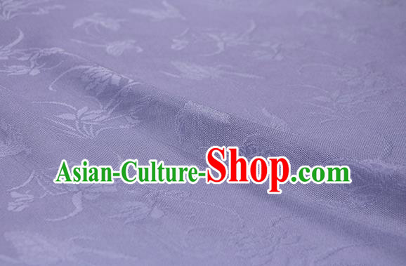 Traditional Chinese Classical Butterfly Lotus Pattern Lilac Silk Fabric Ancient Hanfu Silk Cloth Traditional Chinese Classical Butterfly Lotus Pattern Lilac Silk Fabric Ancient Hanfu Silk Cloth