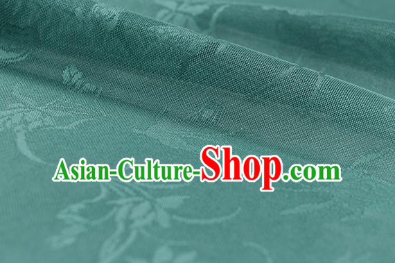 Traditional Chinese Classical Butterfly Lotus Pattern Green Silk Fabric Ancient Hanfu Silk Cloth Traditional Chinese Classical Butterfly Lotus Pattern Green Silk Fabric Ancient Hanfu Silk Cloth