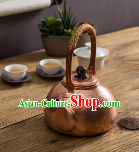 Traditional Chinese Handmade Kung Fu Copper Pot Red Copper Carving Teapot Traditional Chinese Handmade Kung Fu Copper Pot Red Copper Carving Teapot