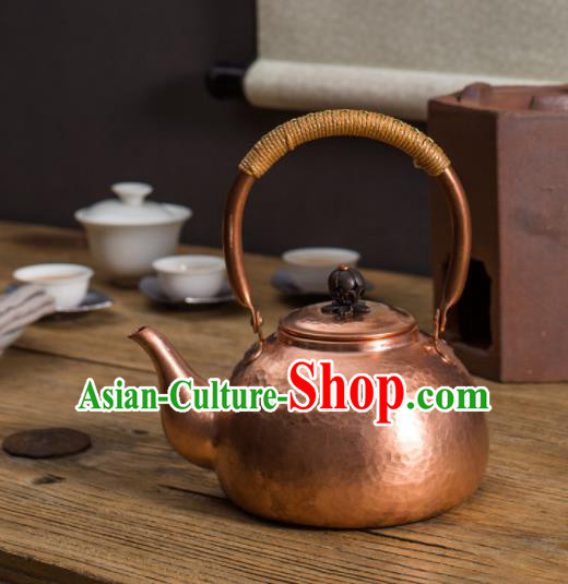 Traditional Chinese Handmade Kung Fu Copper Pot Red Copper Carving Teapot Traditional Chinese Handmade Kung Fu Copper Pot Red Copper Carving Teapot