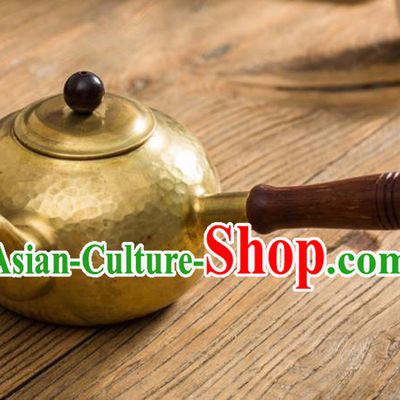 Traditional Chinese Handmade Kung Fu Copper Pot Brass Carving Teapot