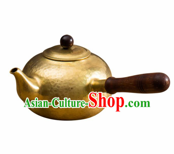 Traditional Chinese Handmade Kung Fu Copper Pot Brass Carving Teapot Traditional Chinese Handmade Kung Fu Copper Pot Brass Carving Teapot