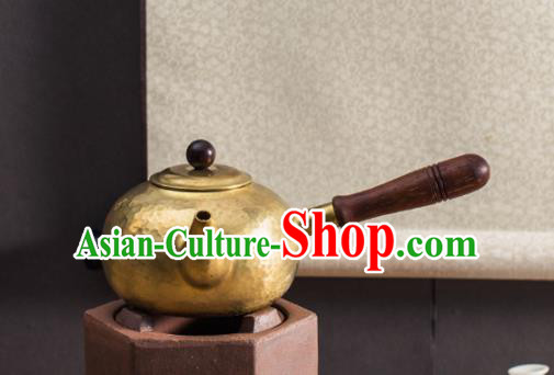 Traditional Chinese Handmade Kung Fu Copper Pot Brass Carving Teapot Traditional Chinese Handmade Kung Fu Copper Pot Brass Carving Teapot