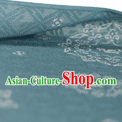 Traditional Chinese Classical Rosette Pattern Peacock Green Silk Fabric Ancient Hanfu Silk Cloth