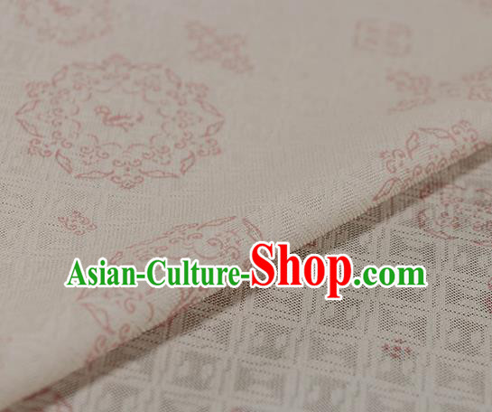 Traditional Chinese Classical Rosette Pattern Beige Silk Fabric Ancient Hanfu Silk Cloth Traditional Chinese Classical Rosette Pattern Beige Silk Fabric Ancient Hanfu Silk Cloth
