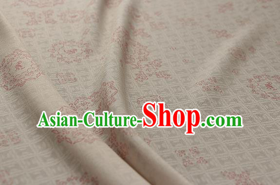 Traditional Chinese Classical Rosette Pattern Beige Silk Fabric Ancient Hanfu Silk Cloth Traditional Chinese Classical Rosette Pattern Beige Silk Fabric Ancient Hanfu Silk Cloth