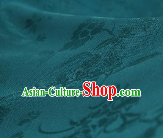 Traditional Chinese Classical Flowers Pattern Deep Green Silk Fabric Ancient Hanfu Silk Cloth Traditional Chinese Classical Flowers Pattern Deep Green Silk Fabric Ancient Hanfu Silk Cloth