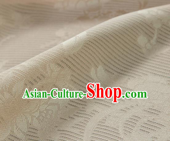 Traditional Chinese Classical Flowers Pattern Beige Silk Fabric Ancient Hanfu Silk Cloth Traditional Chinese Classical Flowers Pattern Beige Silk Fabric Ancient Hanfu Silk Cloth