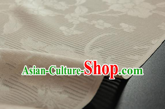 Traditional Chinese Classical Flowers Pattern Beige Silk Fabric Ancient Hanfu Silk Cloth Traditional Chinese Classical Flowers Pattern Beige Silk Fabric Ancient Hanfu Silk Cloth