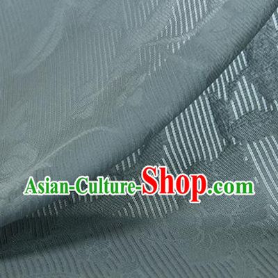 Traditional Chinese Classical Flowers Pattern Grey Blue Silk Fabric Ancient Hanfu Silk Cloth
