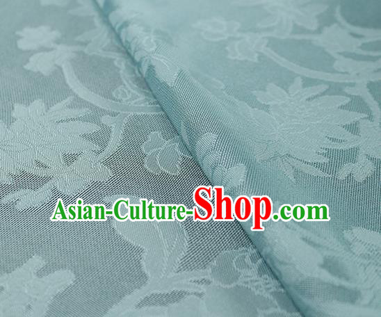 Traditional Chinese Classical Autumn Flowers Pattern Blue Silk Fabric Ancient Hanfu Dress Silk Cloth Traditional Chinese Classical Autumn Flowers Pattern Blue Silk Fabric Ancient Hanfu Dress Silk Cloth
