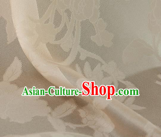 Traditional Chinese Classical Autumn Flowers Pattern Beige Silk Fabric Ancient Hanfu Dress Silk Cloth Traditional Chinese Classical Autumn Flowers Pattern Beige Silk Fabric Ancient Hanfu Dress Silk Cloth