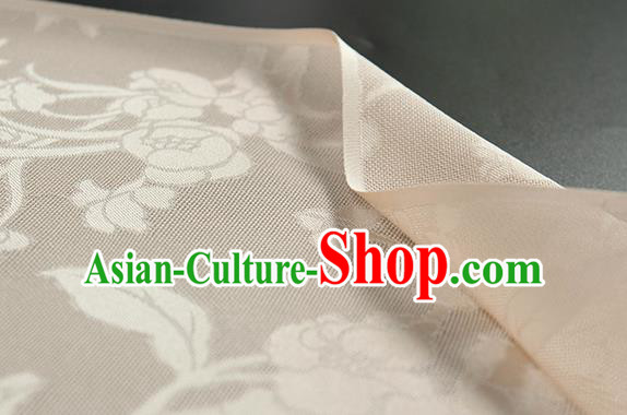 Traditional Chinese Classical Autumn Flowers Pattern Beige Silk Fabric Ancient Hanfu Dress Silk Cloth Traditional Chinese Classical Autumn Flowers Pattern Beige Silk Fabric Ancient Hanfu Dress Silk Cloth