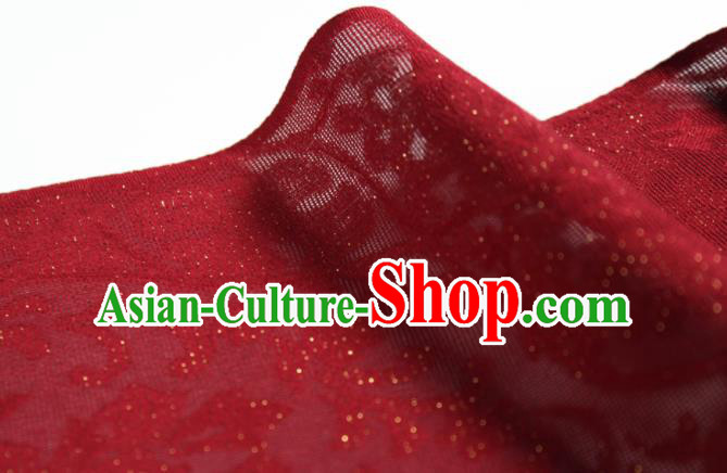 Traditional Chinese Classical Twine Flowers Pattern Red Silk Fabric Ancient Hanfu Dress Silk Cloth Traditional Chinese Classical Twine Flowers Pattern Red Silk Fabric Ancient Hanfu Dress Silk Cloth