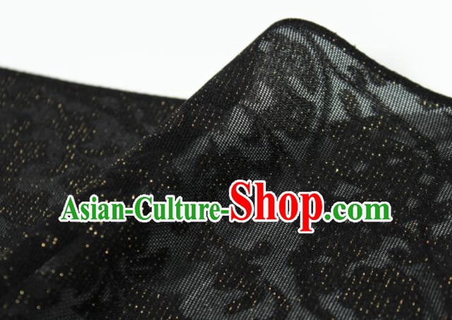 Traditional Chinese Classical Twine Flowers Pattern Black Silk Fabric Ancient Hanfu Dress Silk Cloth Traditional Chinese Classical Twine Flowers Pattern Black Silk Fabric Ancient Hanfu Dress Silk Cloth