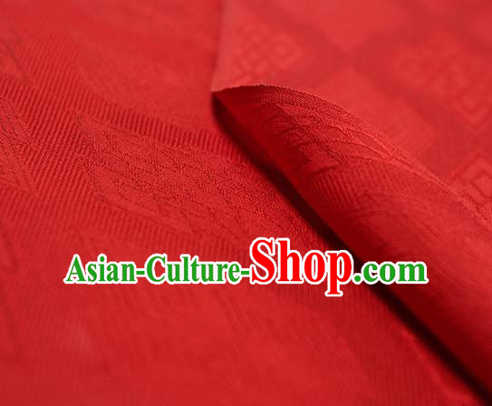 Traditional Chinese Classical Rhombus Pattern Red Silk Fabric Ancient Hanfu Dress Silk Cloth Traditional Chinese Classical Rhombus Pattern Red Silk Fabric Ancient Hanfu Dress Silk Cloth