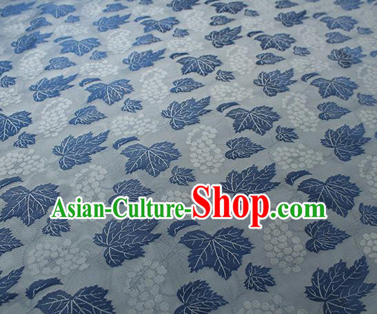 Traditional Chinese Classical Twine Grape Pattern Blue Silk Fabric Ancient Hanfu Dress Silk Cloth Traditional Chinese Classical Twine Grape Pattern Blue Silk Fabric Ancient Hanfu Dress Silk Cloth