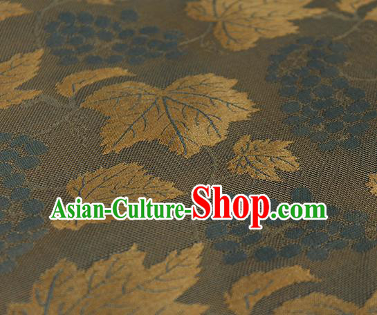 Traditional Chinese Classical Twine Grape Pattern Brown Silk Fabric Ancient Hanfu Dress Silk Cloth Traditional Chinese Classical Twine Grape Pattern Brown Silk Fabric Ancient Hanfu Dress Silk Cloth