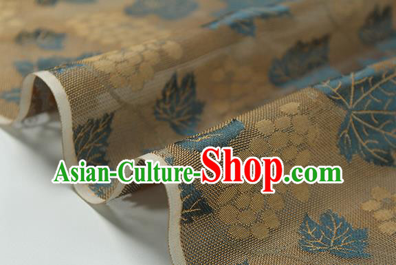 Traditional Chinese Classical Twine Grape Pattern Brown Silk Fabric Ancient Hanfu Dress Silk Cloth Traditional Chinese Classical Twine Grape Pattern Brown Silk Fabric Ancient Hanfu Dress Silk Cloth