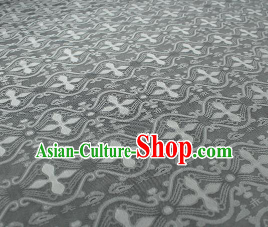Traditional Chinese Classical Pattern Grey Silk Fabric Ancient Hanfu Dress Silk Cloth Traditional Chinese Classical Pattern Grey Silk Fabric Ancient Hanfu Dress Silk Cloth