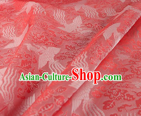 Traditional Chinese Classical Phoenix Peony Pattern Red Silk Fabric Ancient Hanfu Dress Silk Cloth Traditional Chinese Classical Phoenix Peony Pattern Red Silk Fabric Ancient Hanfu Dress Silk Cloth