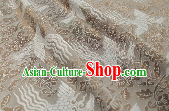 Traditional Chinese Classical Phoenix Peony Pattern Khaki Silk Fabric Ancient Hanfu Dress Silk Cloth Traditional Chinese Classical Phoenix Peony Pattern Khaki Silk Fabric Ancient Hanfu Dress Silk Cloth
