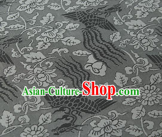 Traditional Chinese Classical Phoenix Peony Pattern Black Silk Fabric Ancient Hanfu Dress Silk Cloth Traditional Chinese Classical Phoenix Peony Pattern Black Silk Fabric Ancient Hanfu Dress Silk Cloth