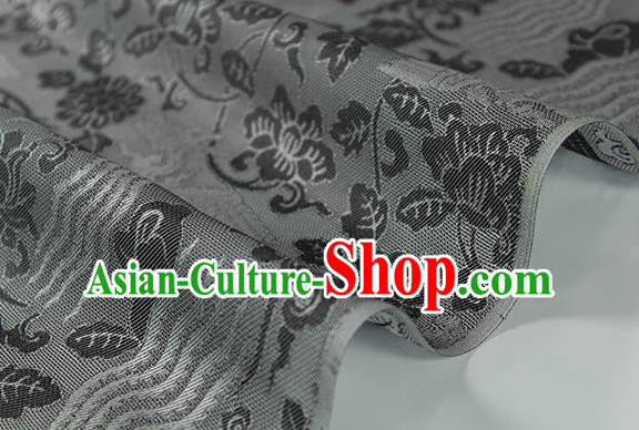 Traditional Chinese Classical Phoenix Peony Pattern Black Silk Fabric Ancient Hanfu Dress Silk Cloth Traditional Chinese Classical Phoenix Peony Pattern Black Silk Fabric Ancient Hanfu Dress Silk Cloth