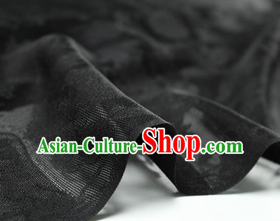 Traditional Chinese Classical Peony Pattern Black Silk Fabric Ancient Hanfu Dress Silk Cloth Traditional Chinese Classical Peony Pattern Black Silk Fabric Ancient Hanfu Dress Silk Cloth