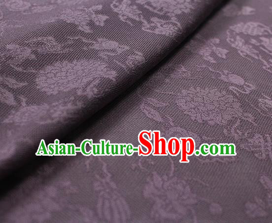 Traditional Chinese Classical Peony Pattern Purple Silk Fabric Ancient Hanfu Dress Silk Cloth Traditional Chinese Classical Peony Pattern Purple Silk Fabric Ancient Hanfu Dress Silk Cloth