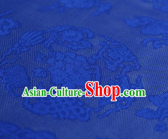 Traditional Chinese Classical Peony Pattern Royalblue Silk Fabric Ancient Hanfu Dress Silk Cloth Traditional Chinese Classical Peony Pattern Royalblue Silk Fabric Ancient Hanfu Dress Silk Cloth