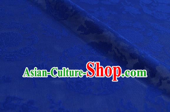 Traditional Chinese Classical Peony Pattern Royalblue Silk Fabric Ancient Hanfu Dress Silk Cloth Traditional Chinese Classical Peony Pattern Royalblue Silk Fabric Ancient Hanfu Dress Silk Cloth