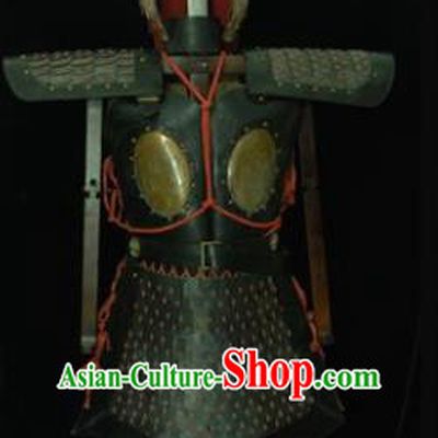 Chinese Ancient Drama Soldier Armor and Helmet Traditional Southern and Northern Dynasties General Costumes Complete Set for Men