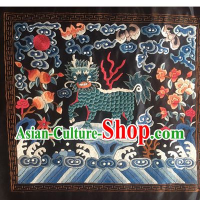 Traditional Qing Dynasty Style Officer Bu Zi Kylin Handmade Embroidery Arts