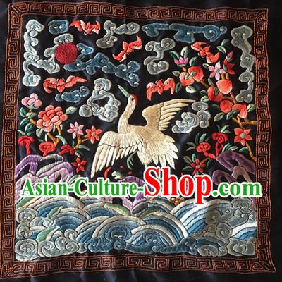 Traditional Qing Dynasty Style Officer Bu Zi Crane Handmade Decoration Embroidery Arts