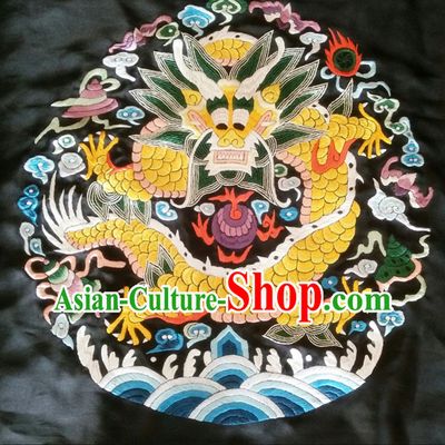 Traditional Qing Dynasty Style Officer Bu Zi Dragon Handmade Decoration Embroidery Arts